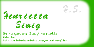 henrietta simig business card